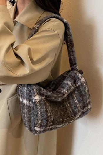 stylish new 3 colors lattice tweed crossbody handbag