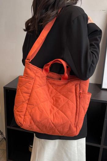 stylish new 5 colors solid color high-capacity zip-up shoulder handbag