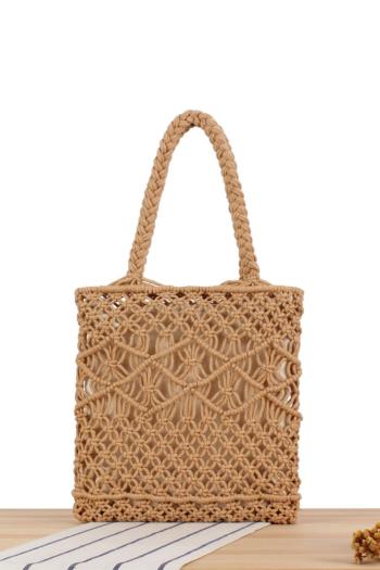 stylish new 4 colors solid color weave drawstring beach straw bag