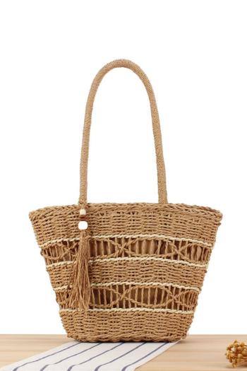 stylish new hollow weave high-capacity beach straw bag