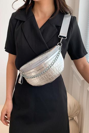 stylish new 5 colors stone pattern pu zip-up adjustable shoulder bag