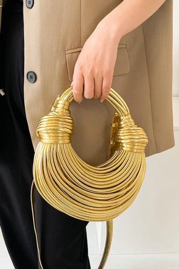 stylish new solid color pu weave zip-up shoulder bag