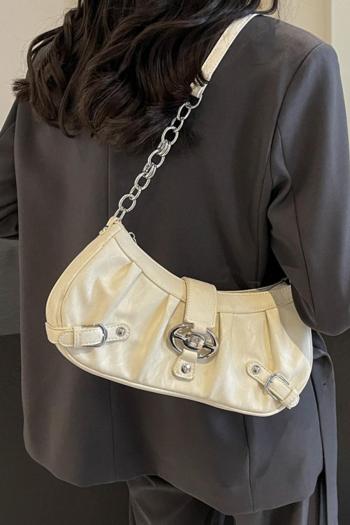 stylish new 6 colors shirring pu zip-up shoulder bag
