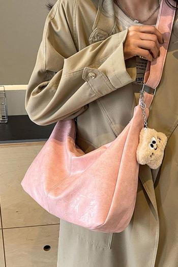 stylish new 5 colors pu with plush pendant zip-up crossbody bag
