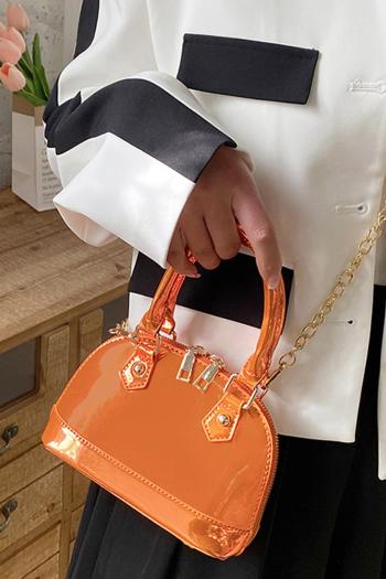 stylish new 6 colors solid color shell shape zip-up crossbody handbag
