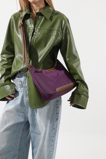 stylish new 4 colors nylon stitching pu zip-up adjustable crossbody bag