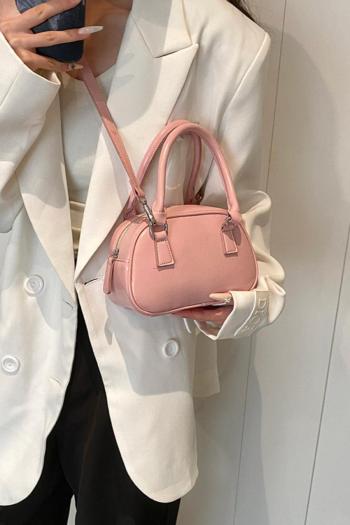 stylish new 4 colors solid color pu shell zip-up crossbody handbag