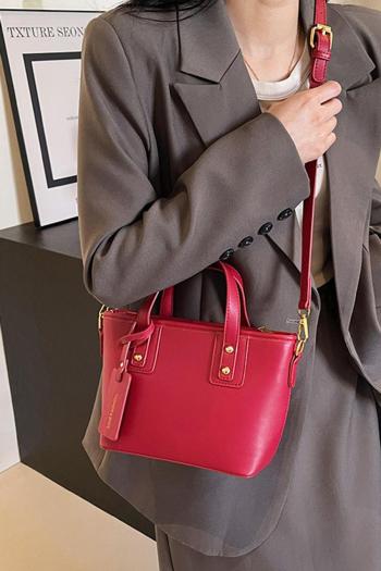 stylish new 3 colors solid color pu zip-up crossbody handbag
