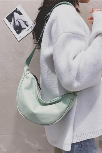 stylish new 4 colors solid color nylon zip-up dumpling shoulder bag