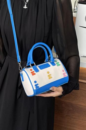 stylish new 4 colors contrast color pu zip-up adjustable crossbody handbag