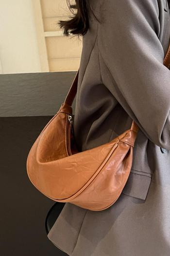 stylish new 4 colors solid color zip-up dumpling shoulder bag