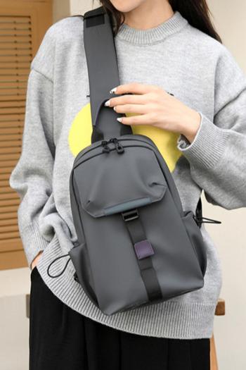 casual stylish new solid color zip-up waterproof one shoulder chest bag
