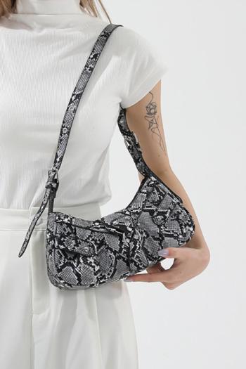 stylish new 5 colors snake pattern pu magnetic button shoulder bag