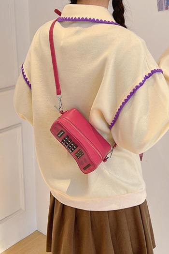 stylish new 3 colors phone shape pu zip-up crossbody bag