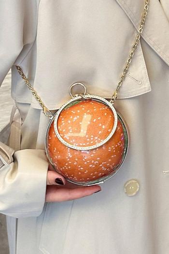 stylish new hamburger pattern acrylic lock buckle crossbody handbag