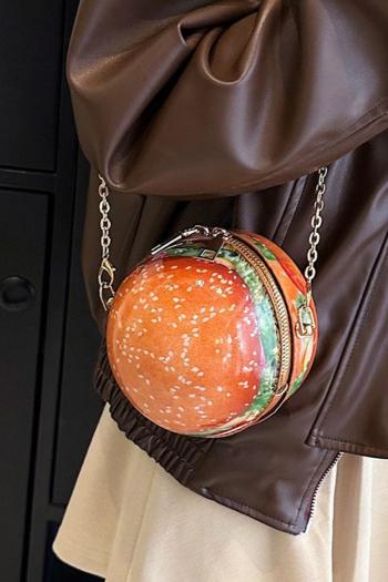 stylish new hamburger pattern acrylic lock buckle crossbody bag