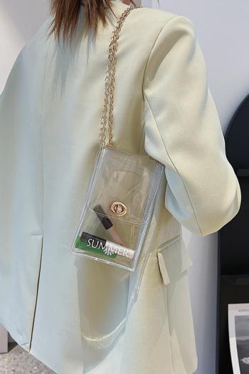 stylish new see-through pve lock buckle crossbody bag