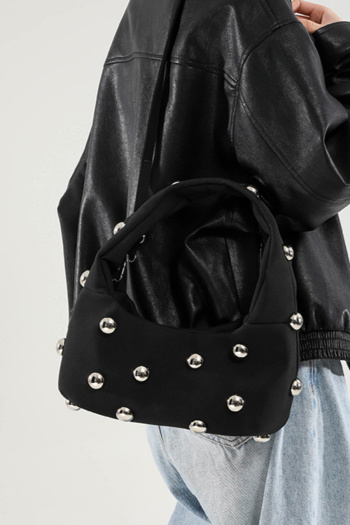 Stylish new 6 colors ball rivet decor magnetic button crossbody handbag