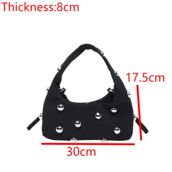 Stylish new 6 colors ball rivet decor magnetic button crossbody handbag