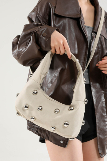 Stylish new 6 colors ball rivet decor magnetic button crossbody handbag