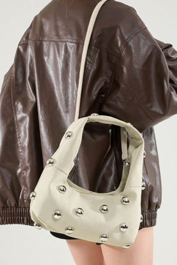 Stylish new 6 colors ball rivet decor magnetic button crossbody handbag