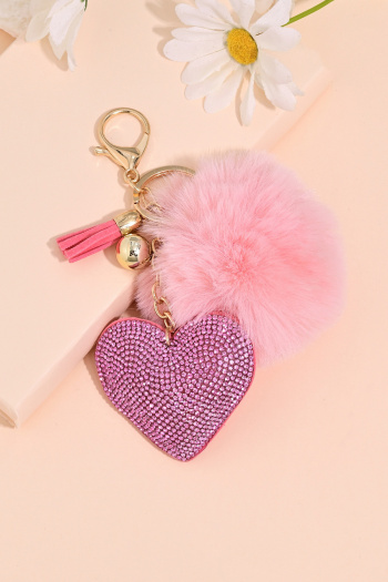 two pcs stylish new bag charm heart plush key chains
