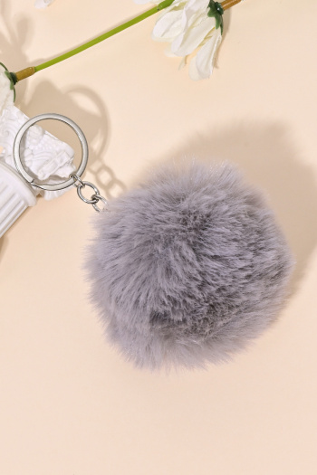 two pcs stylish new plush ball pendant bag charm key chains