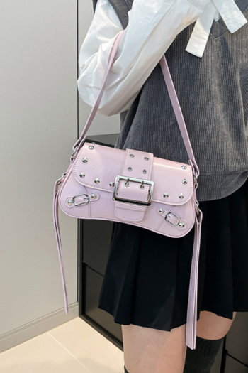 stylish new 5 colors pu rivet decor shoulder bag