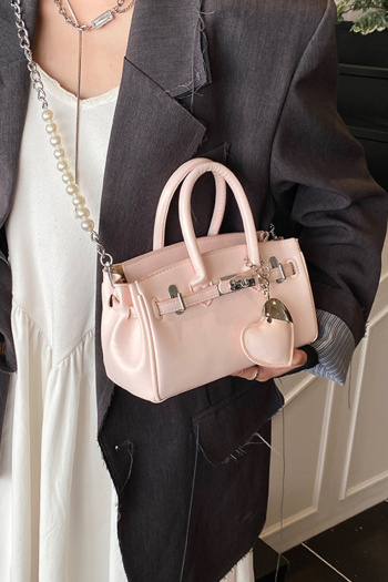 stylish new 5 colors pu lock buckle zip-up crossbody handbag