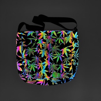 one pc chic leaf graphic reflective fabric tote bag 35*11*34cm