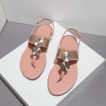New three colors peep toe stylish minimalist flat sandals