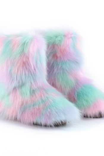 Winter new colorful plush sweet stylish warm snow boots 1#