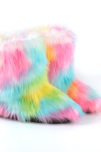 Winter new colorful plush sweet stylish warm snow boots 2#