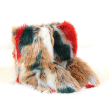 Winter new colorful plush sweet stylish warm midi-upper snow boots 9#