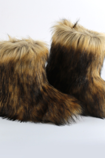 Winter new plush sweet stylish warm midi-upper snow boots