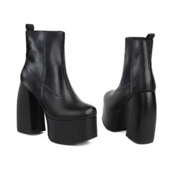Winter new solid color PU high-heel low-upper stylish boots (Heel height:10.5CM)