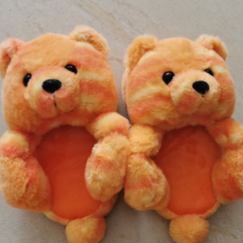 winter tie-dye plush home adorable warm teddy bear slippers (suitable for eur35-eur41)