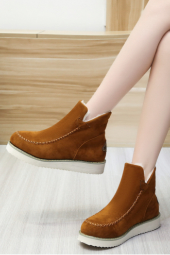 Winter new three colors fur lining low-upper casual warm boots (Heel height:3CM)