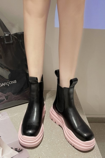 Winter new four colors thick bottoms stylish casual PU boots (Heel height:6.5CM)