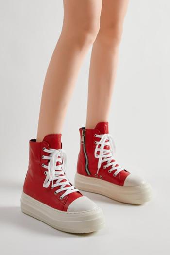 stylish pu leather fabric zip-up side thick bottom sneakers(new added colors)