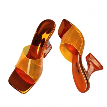 Summer new 5 colors orange solid square toe fashion high-heel sandals(heel height:10cm)