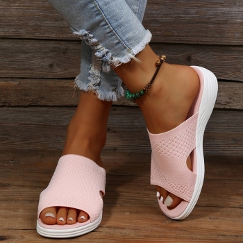 summer new 3 colors fly woven mesh surface fashion flat slippers
