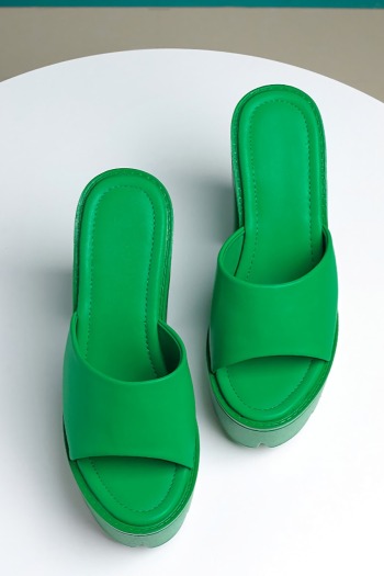 summer new 3 colors thick bottom stylish high-heel sandals(front heel height:4.5cm,back heel height:12.5cm)