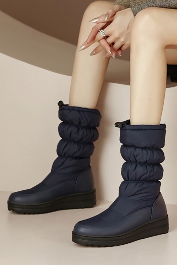 eur35-eur39 winter new two colors midi-upper velvet lined stylish warm snow boots (heel height:5cm,shaft height:26cm)