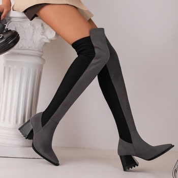 eur34-eur39  winter new 5 colors pointed high-upper over knee stylish high-heel boots(heel height:7cm,shaft height:50cm)