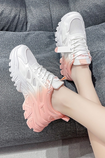 autumn new 3 colors breathable lace-up thick bottom stylish sports sneakers