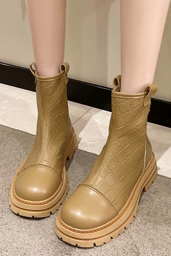 autumn & winter new 3 colors thick bottom back zip-up stylish low-heel martin boots(heel height:4cm,shaft height:14cm)