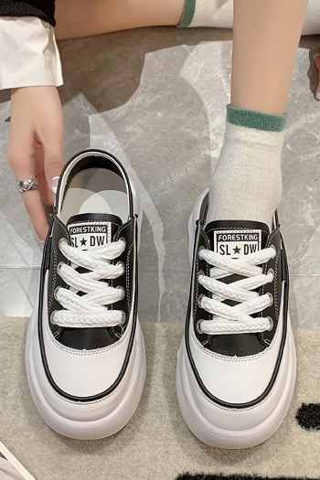 spring & summer new 3 colors lace-up thick bottom casual low-top sneakers