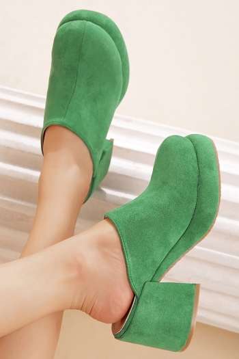 summer new 3 colors suede stylish high-heel sandals(front heel height:3cm,back heel height:8cm)