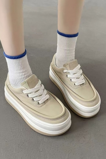 spring & autumn new two colors strappy thick bottom fashion all-match sneakers(heel height:4.5cm)